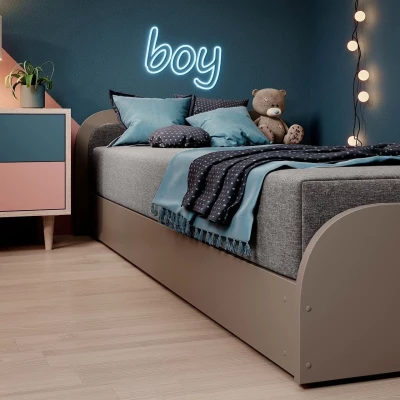Kinderbett 80x190 SNUGORIA 2 - grau / linke Ausführung