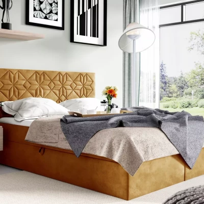 Einzelbett KVETA – 120 x 220 cm, gelb + GRATIS Matratzenauflage