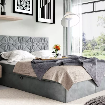 Einzelbett KVETA – 120 x 220 cm, grau + GRATIS Matratzenauflage