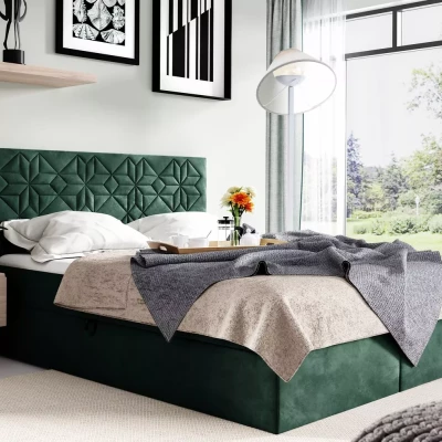 Einzelbett KVETA – 120 x 220 cm, grün + GRATIS Matratzenauflage