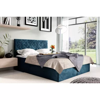 KVETA Einzelbett – 120 x 220 cm, blau + GRATIS Matratzenauflage