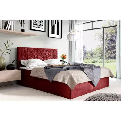 Einzelbett KVETA – 120 x 220 cm, rot + GRATIS Matratzenauflage