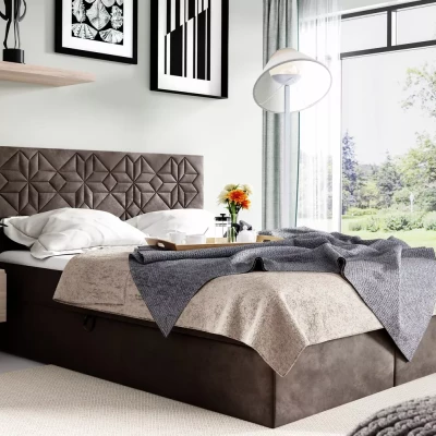 Einzelbett KVETA – 120 x 220 cm, braun, 1 Matratzenauflage gratis