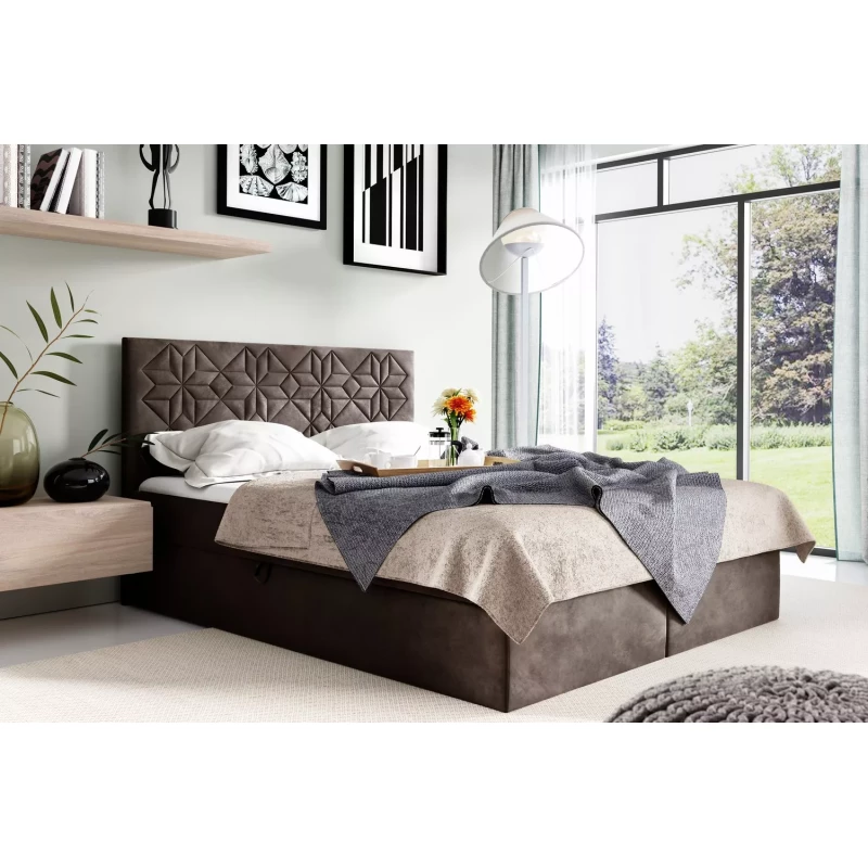 Einzelbett KVETA – 120 x 220 cm, braun, 1 Matratzenauflage gratis