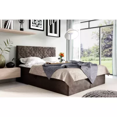 Einzelbett KVETA – 120 x 220 cm, braun, 1 Matratzenauflage gratis