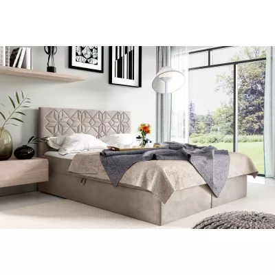 KVETA Einzelbett – 120 x 220 cm, beige + GRATIS Matratzenauflage