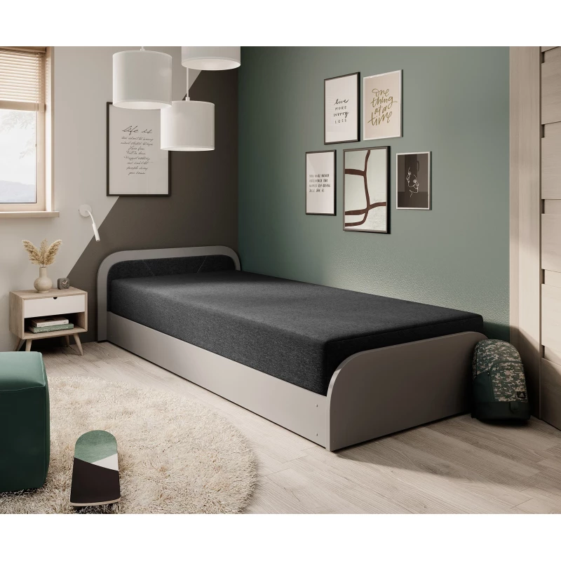 Kinderbett 80x190 SNUGORIA 2 - schwarz 1 / linke Version