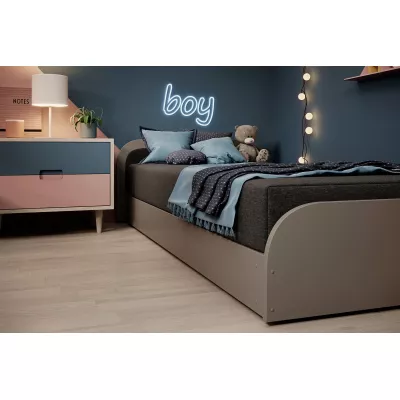 Kinderbett 80x190 SNUGORIA 2 - dunkelgrau / linke Ausführung