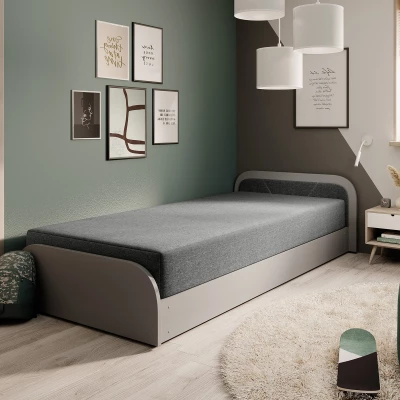 Kinderbett 80x190 SNUGORIA 2 - grau / echtes Design
