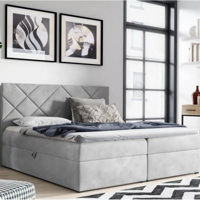 Gepolstertes Einzelbett DINO – 120 x 220 cm, grau + GRATIS Matratzenauflage