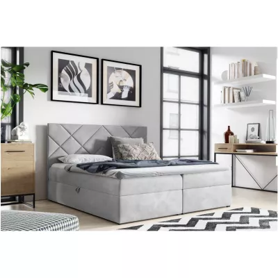 Gepolstertes Einzelbett DINO – 120 x 220 cm, grau + GRATIS Matratzenauflage