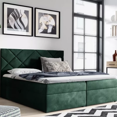 Gepolstertes Einzelbett DINO – 120 x 220 cm, grün + GRATIS Matratzenauflage