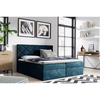 Gepolstertes Einzelbett DINO – 120 x 220 cm, blau + GRATIS Matratzenauflage