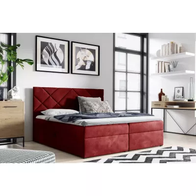 Gepolstertes Einzelbett DINO – 120 x 220 cm, rot + GRATIS Matratzenauflage