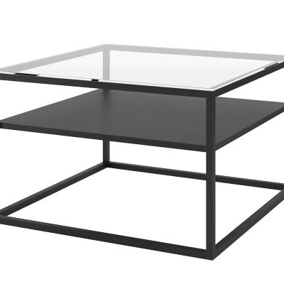 Couchtisch mit Ablage RODERIC - transparent / schwarz