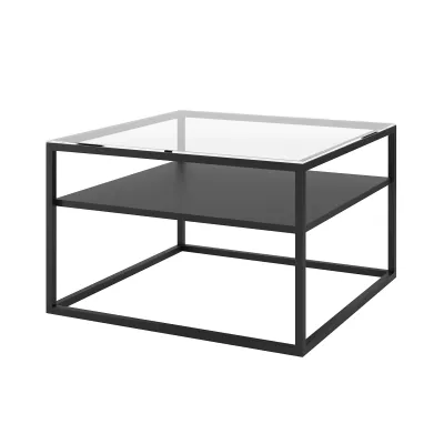 Couchtisch mit Ablage RODERIC - transparent / schwarz