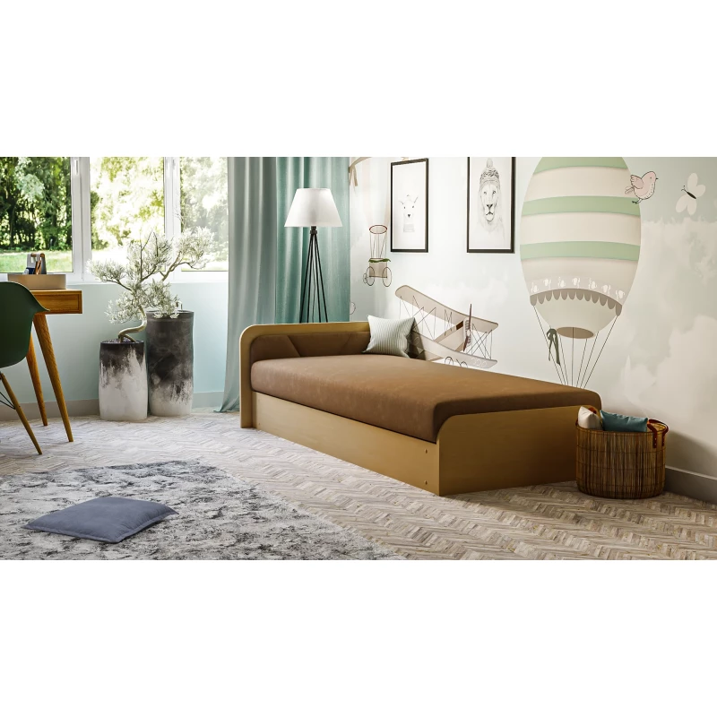 Kinderbett 80x190 SNUGORIA - beige / linke Ausführung