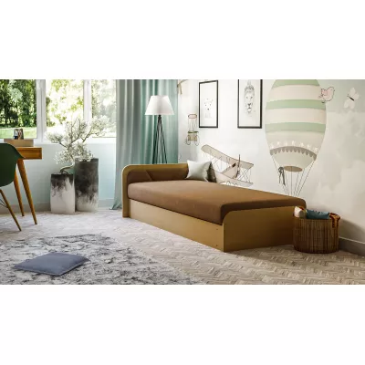 Kinderbett 80x190 SNUGORIA - beige / linke Ausführung