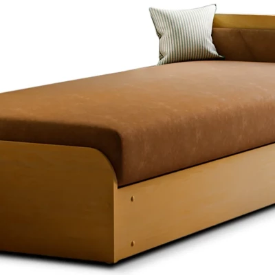 Kinderbett 80x190 SNUGORIA - dunkelbeige / echtes Design