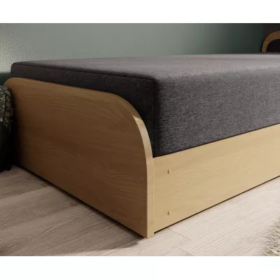 Kinderbett 80x190 SNUGORIA - dunkelbeige / echtes Design