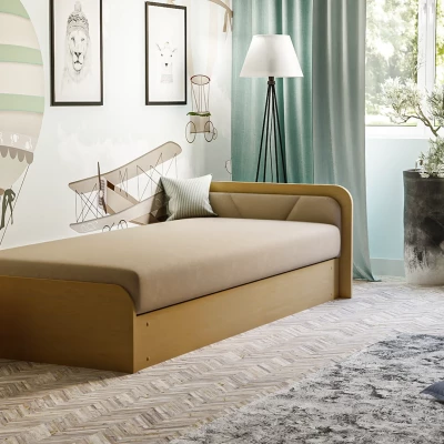 Kinderbett 80x190 SNUGORIA - beige / echtes Design