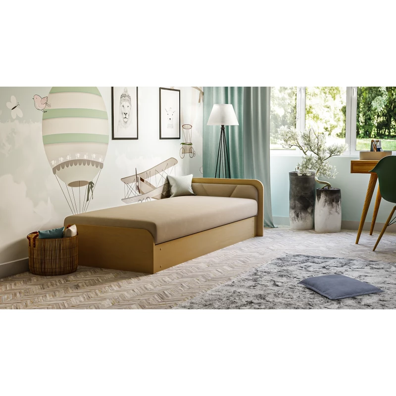 Kinderbett 80x190 SNUGORIA - beige / echtes Design