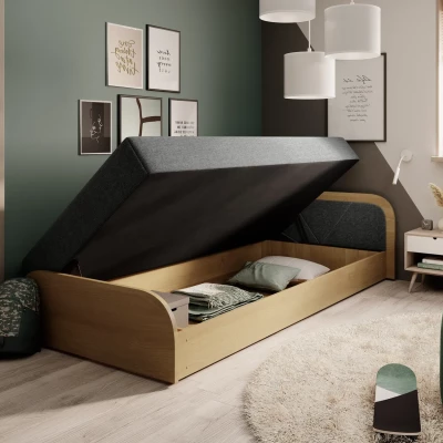 Kinderbett 80x190 SNUGORIA - grau / echtes Design