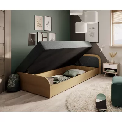 Kinderbett 80x190 SNUGORIA - grau / echtes Design