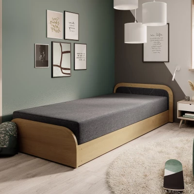 Kinderbett 80x190 SNUGORIA - grau / echtes Design
