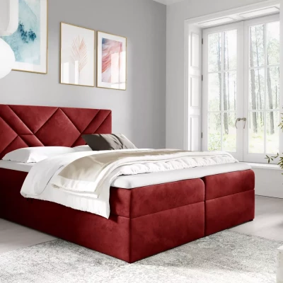 Boxspringbett ASKOT – 120 x 220 cm, rot + GRATIS Matratzenauflage