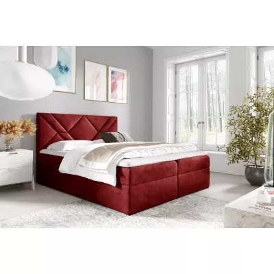 Boxspringbett ASKOT – 120 x 220 cm, rot + GRATIS Matratzenauflage