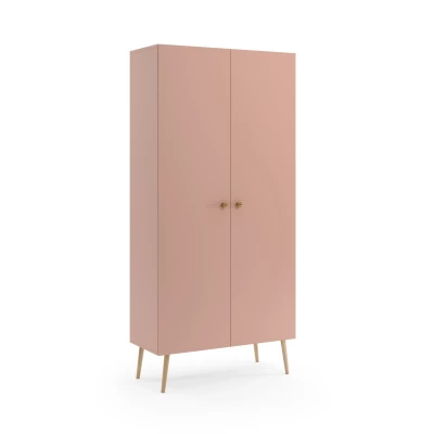 Regalschrank 87 cm NILSA - rosa/braun