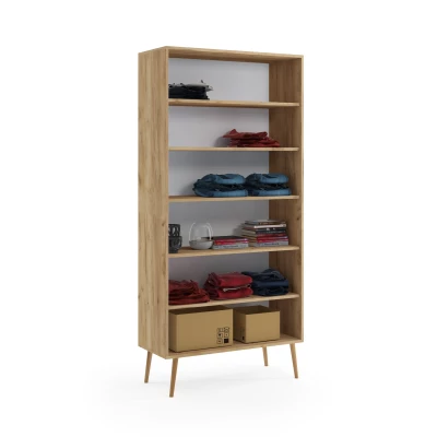 Regalschrank 87 cm NILSA - Eiche Gold/Braun