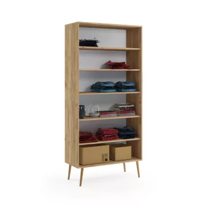 Regalschrank 87 cm NILSA - Eiche Gold/Braun