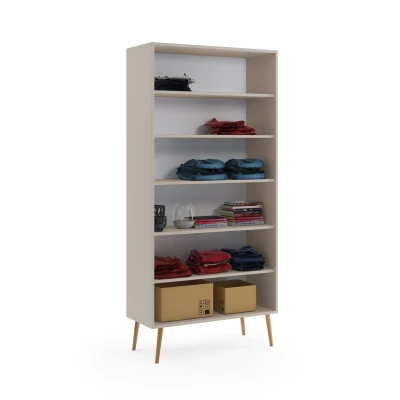 Regalschrank 87 cm NILSA - Kaschmir/Braun