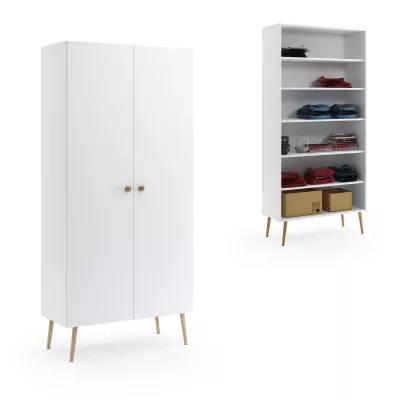 Regalschrank 87 cm NILSA - weiß/braun