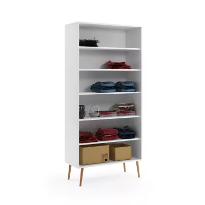 Regalschrank 87 cm NILSA - weiß/braun