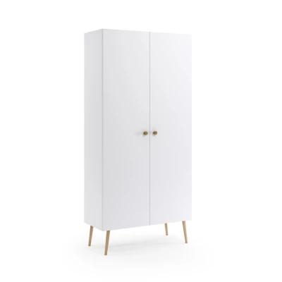 Regalschrank 87 cm NILSA - weiß/braun