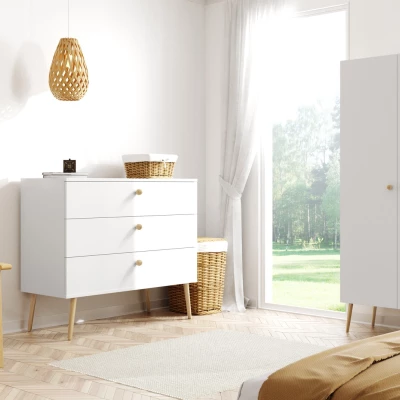 Regalschrank 87 cm NILSA - weiß/braun
