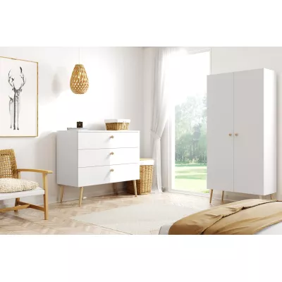 Regalschrank 87 cm NILSA - weiß/braun