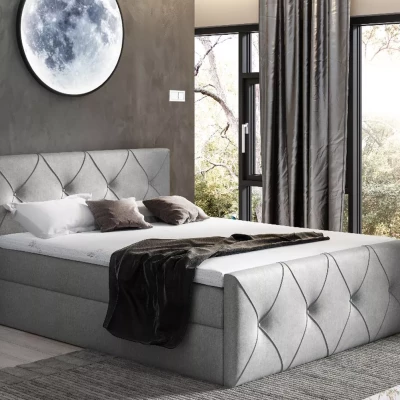Kontinentales Bett 120x220 CARMEN LUX - grau 2 + Topper GRATIS