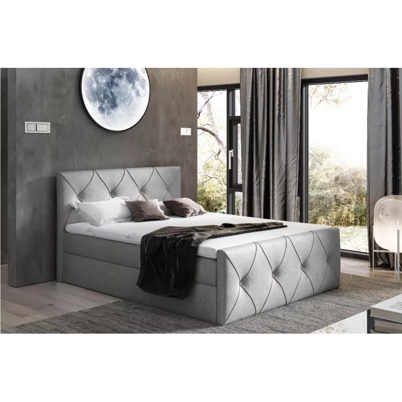 Kontinentales Bett 120x220 CARMEN LUX - grau 2 + Topper GRATIS