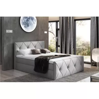 Kontinentales Bett 120x220 CARMEN LUX - grau 2 + Topper GRATIS