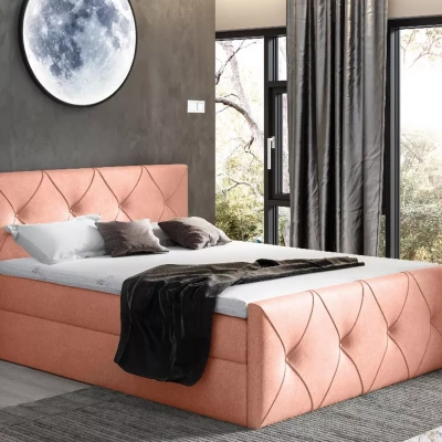 Kontinentales Bett 120x220 CARMEN LUX - Aprikose + GRATIS Matratzenauflage