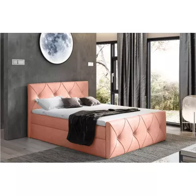 Kontinentales Bett 120x220 CARMEN LUX - Aprikose + GRATIS Matratzenauflage