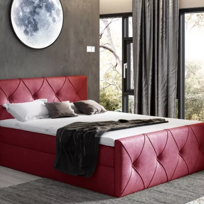 Kontinentales Bett 120x220 CARMEN LUX - rot 2 + Topper GRATIS