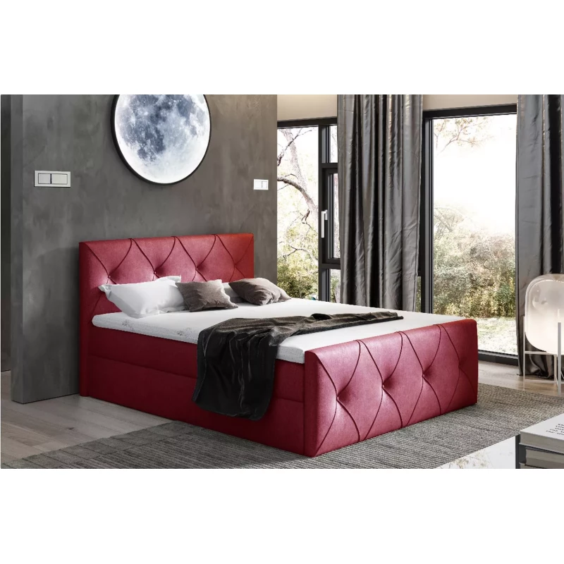 Kontinentales Bett 120x220 CARMEN LUX - rot 2 + Topper GRATIS