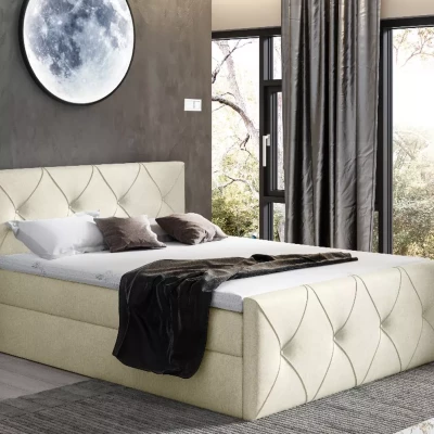 Kontinentales Bett 120x220 CARMEN LUX - beige 2 + Topper GRATIS