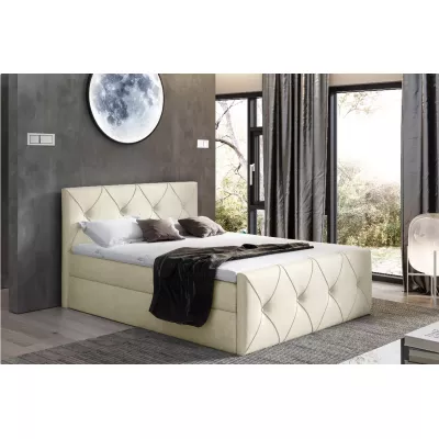 Kontinentales Bett 120x220 CARMEN LUX - beige 2 + Topper GRATIS