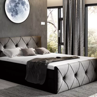 Kontinentales Bett 120x220 CARMEN LUX - schwarz + GRATIS Matratzenauflage